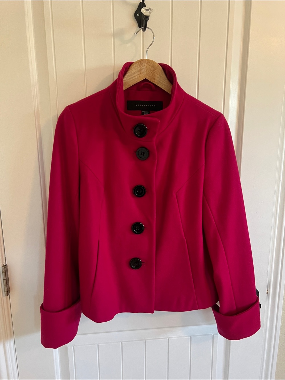 Apostrophe Fuchsia Button-Front Peacoat